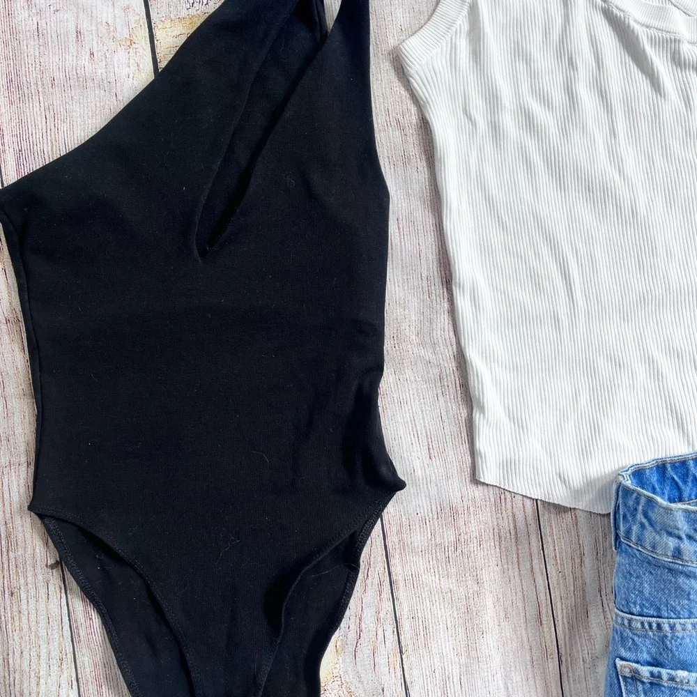 ZARA summer bundle outfit Jean shorts tanks small - Picture 5 of 6